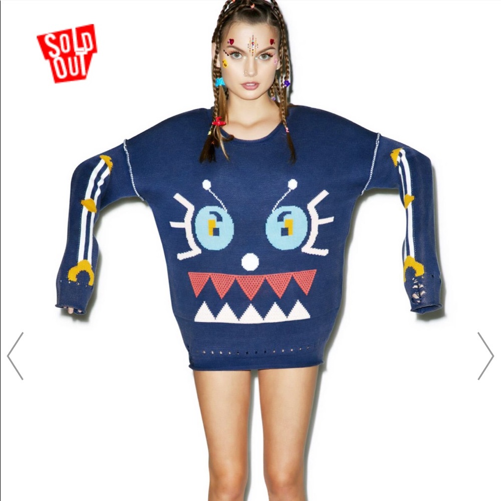 Wildfox Couture ROBOT FRIEND BLOOMY SWEATER